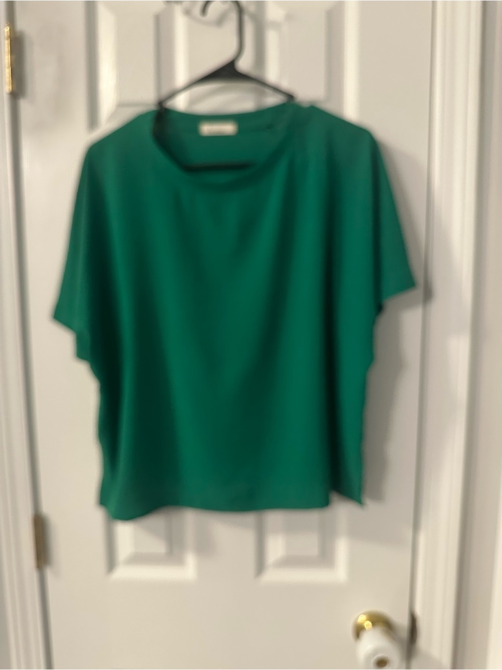 Relaxed Emerald Green Short Sleeve Blouse